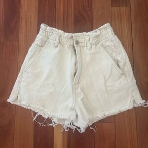 High waisted cream shorts